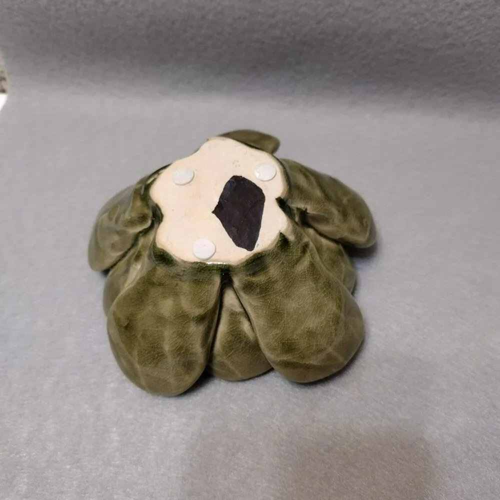Handcrafted Ceramic Succulent, Studio Pottery, Leaf Plant Figurine, Boho Decor